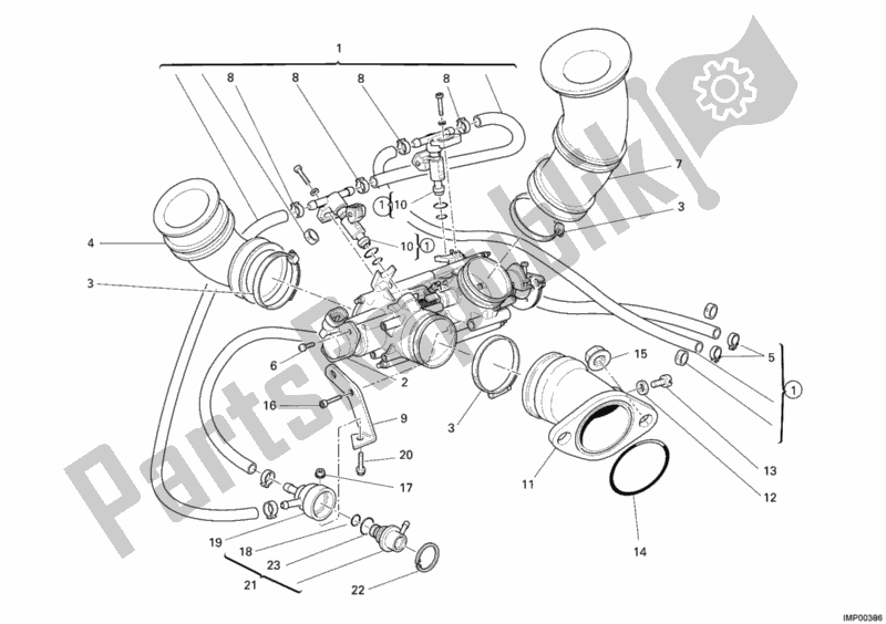 All parts for the Throttle Body of the Ducati Supersport 800 SS USA 2006